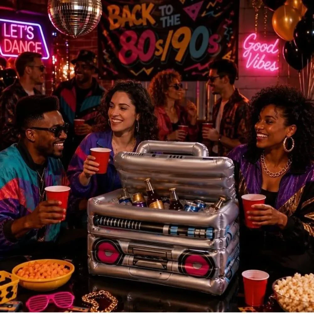 Inflatable Boom Box Beverage Cooler 80s 90s Retro Hip Hop Brand new with the lid